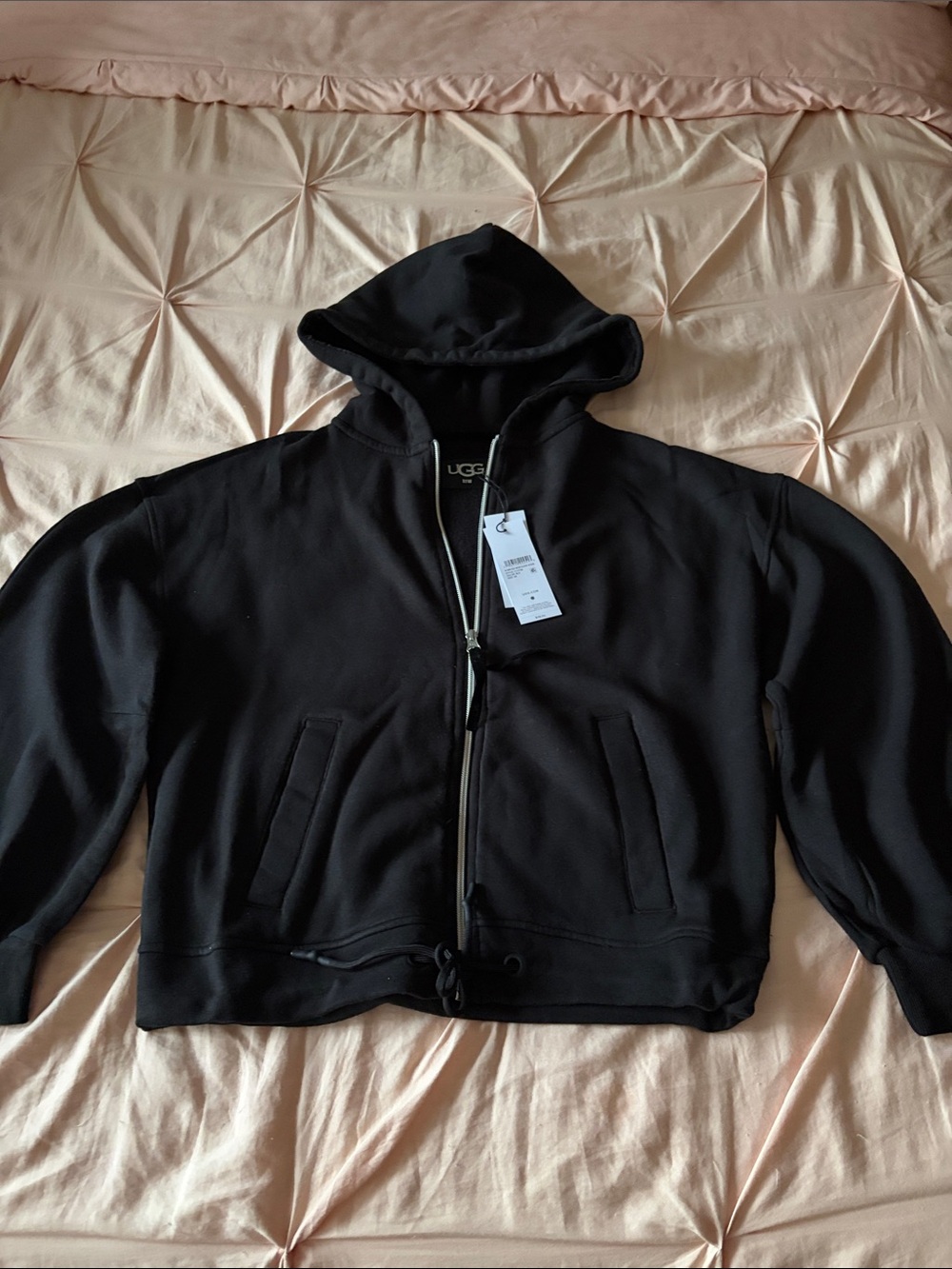 Ugg “Abbi Half Moon Sleeve” Hoodie in Black XS